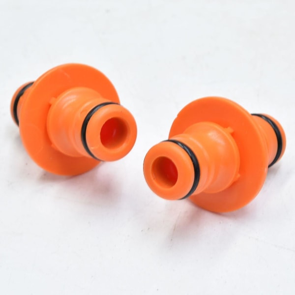 -6 Styk Dobbelt Han-Slangekobling Slangetilbehør Kompatibel Sammenføjning Have Slange Rør (orange)