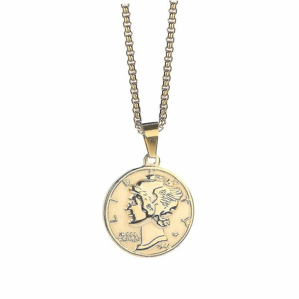 Gold Coin Pendant Chain Necklace - Truly Elegant Women's Souvenir Jewelry Betterlifefg