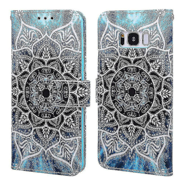 Kompatibel med Samsung Galaxy S8 Fodral Läder Flip Plånboksfodral med Kortfack Hållare Stativ