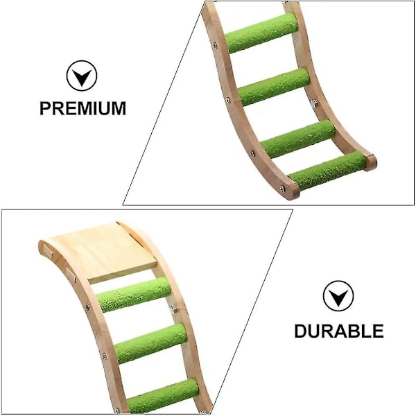 Lintukohtainen puinen tikkaat silta puupinnoite syötävä väriaine tikkaat linnut keinu raaputin orsi kiipeilyasema lelu linnunhäkin lisävaruste, lajiteltu väri, 32x9,7x