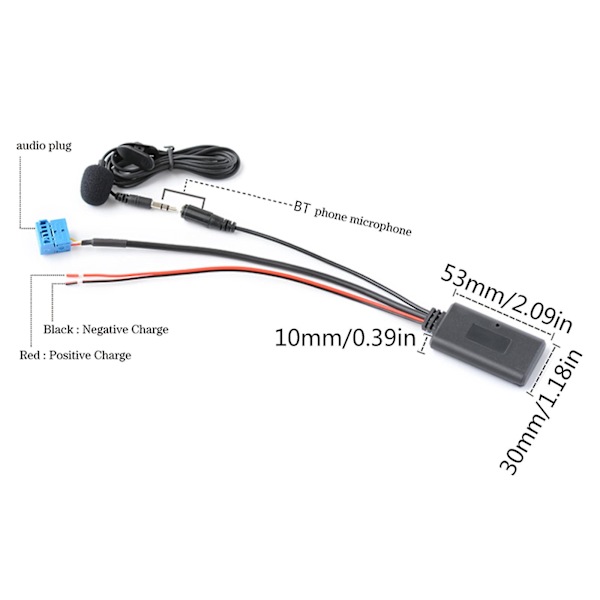 Auton Bluetooth-yhteensopiva 5.0 langaton musiikkisovitin Radio Aux -kaapeliadapteri