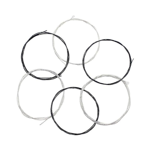 6 stk./sæt (.028-.043) Klassiske guitarstrenge Nylon To farver Normal spænding