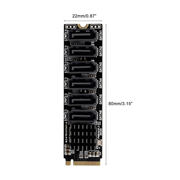 M.2 (pcie 3.0) - 6-porttinen Sata Iii 6g Ssd -sovitin Sataiii-kaapelilla