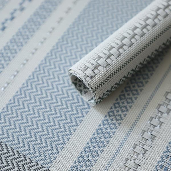 Set om 4, 45 * 30 cm, flätade placemats i polypropen och bomull