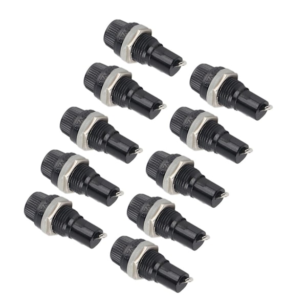 10 kpl 5x20mm paneeliin asennettava ruuvikorkkisulakepidin kotelo radiolasisulakkeille