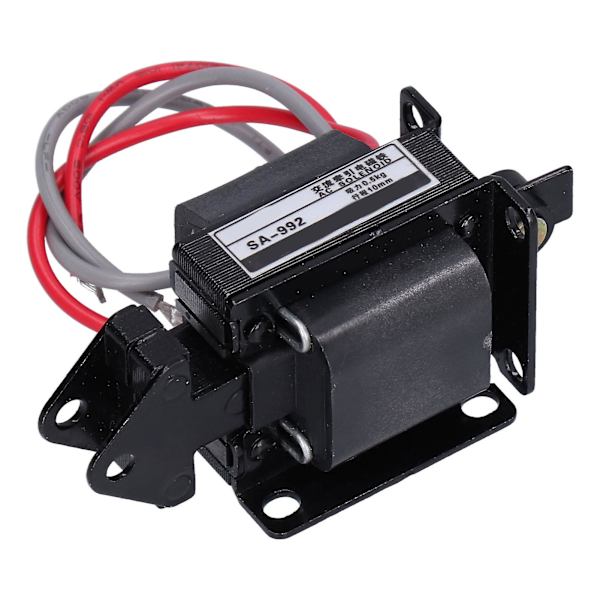 Elektromagnet Solenoid SA992, 0,5 kg dragkraft med 10 mm slaglängd, tryck-dragfunktion, AC220V