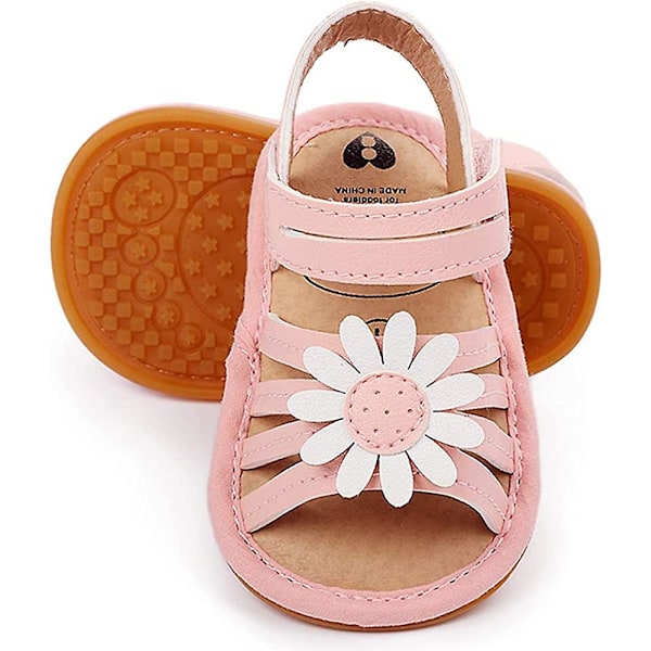 Spædbarn Baby Piger Sandaler Skridsikre Bløde Sål T-rem Flip Flops Toddler Første Walker Krybbe Kjole Sko 3-18 Måneder 12 pink 3-6 months infant