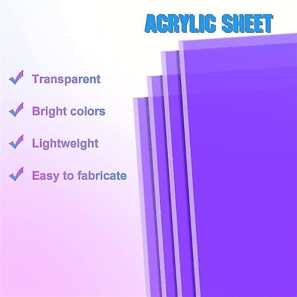 Akrylfarget gjennomskinnelig akryl iriserende strålende ark Laserskjærende akrylplate, 8 X 12 Inc.