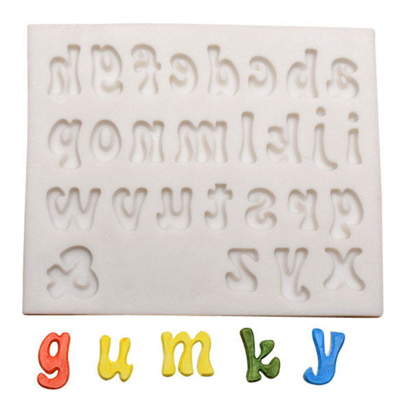 3 stk. Silikone Choaolate Form Fondantforme Engelske Alfabet Tal Formet