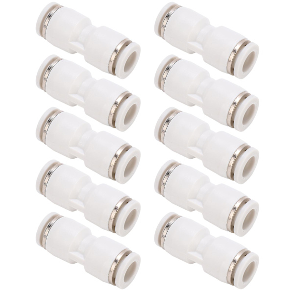 10 stk. lige push-in-stik, luftslange, hurtigudløser, pneumatiske rørfittings, hvide PU-8?