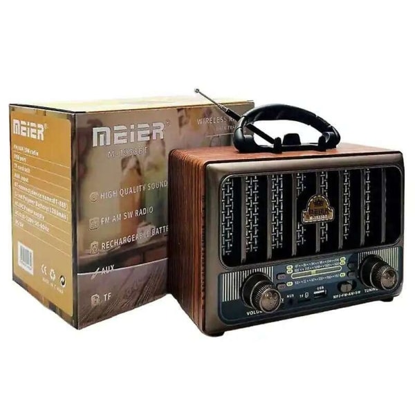 Retro puinen case radio pöytäkone FM radio retro mp3 radio M-1933BT