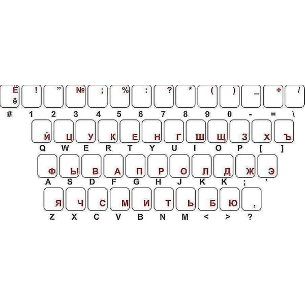 Klistremerke Klistremerke Russisk tastatur kyrillisk alfabetbokstav Datamaskinbokstav