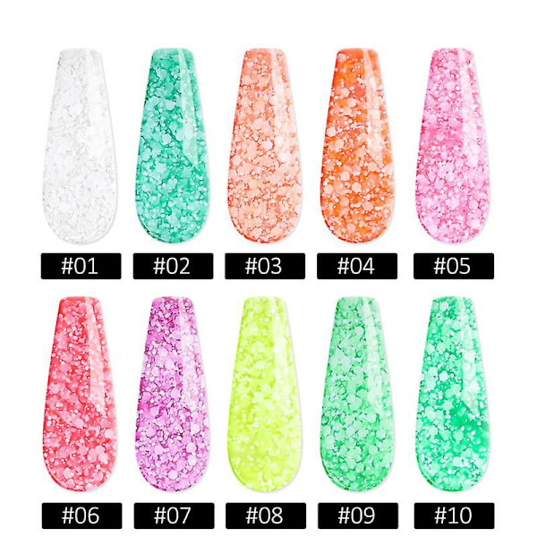 5ml Lumihiutale Kynsi Geelilakka 10 Väriä Glitter Lumi Sekvenssit Geeli Hologrammi