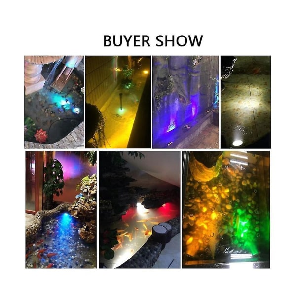 Rustfrit Springvand Lys LED Justerbar Vinkel Ip68 Undervandslys Ac 12v Rgb Multi Farve Ch