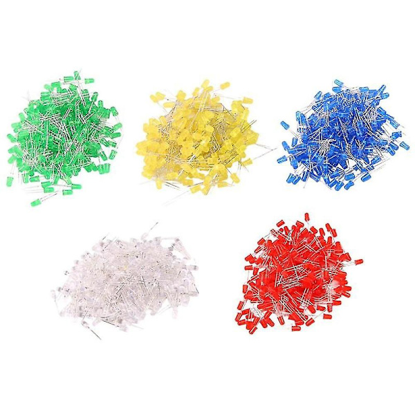 1000 stk. 5mm LED Lys Farve Lys Perler 5 Farver Hver 200 Diode Farve Blandingskit