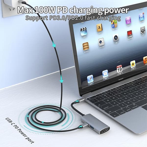 Usb 3.0 Typ C Hub 4k Hdmi-kompatibel Pd Multifunktionell 5gbps Ssd Hdtv Dock