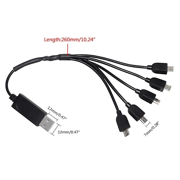 1 til 5 ladekabelkonverter USB Micro USB ladekabel for E58 Xs809