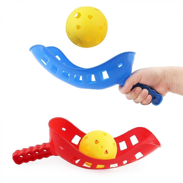 Scoop Ball-sett med leketøy - Utendørsleker for barn med kastere og baller - Kast og fang ballspill, morsomme strandleker