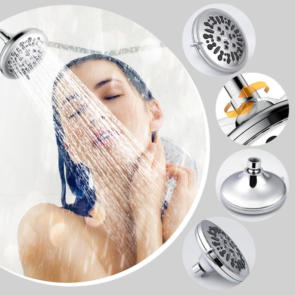 Multi Tool Premium högtrycksduschhuvud - Högtrycksregn - Lyxigt modernt utseende ersättning för dina duschmunstycken i badrummet