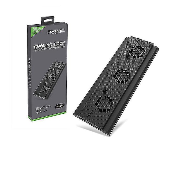 Lämpöä haihduttava pystysuora telinepohja jäähdytystelakka jäähdytystuuletin Xbox One X -pelikonsolille