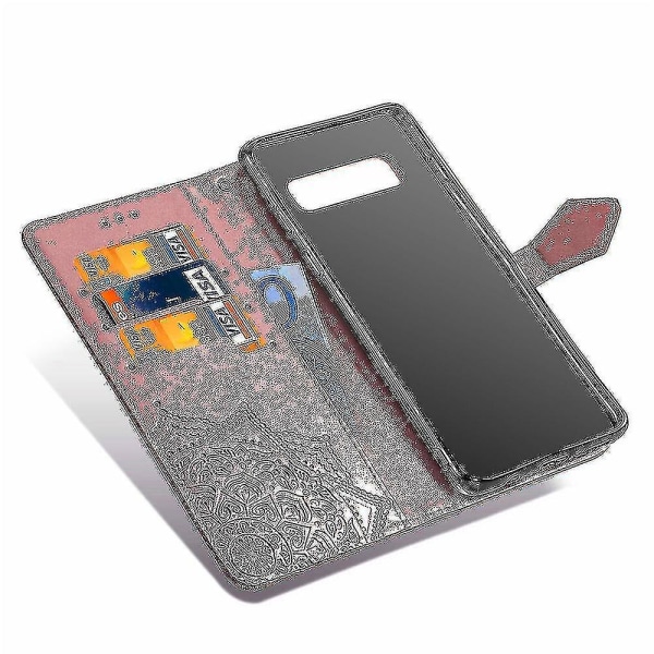 Samsung Galaxy S10 Plus Case Nahkainen Cover Suojus Kohokuvioitu Mandala Magneettinen Flip Protection Iskunkestävä - Ruusukulta
