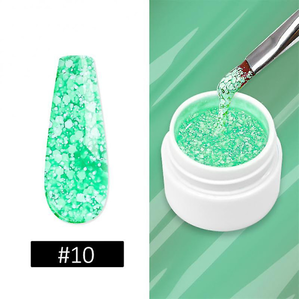 5ml Snöflinga Nagelgellack 10 Färger Glitter Snö Sekvin Gel Holografisk