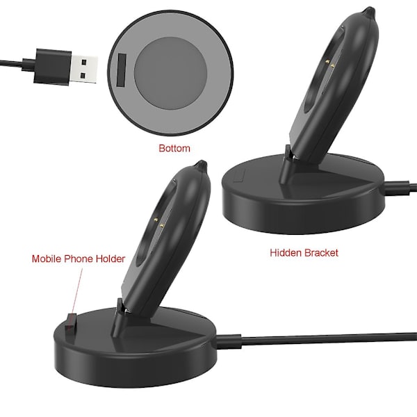 2 i 1 ur-opladningsbase telefonholder magnetisk opladerstander opladningsdock