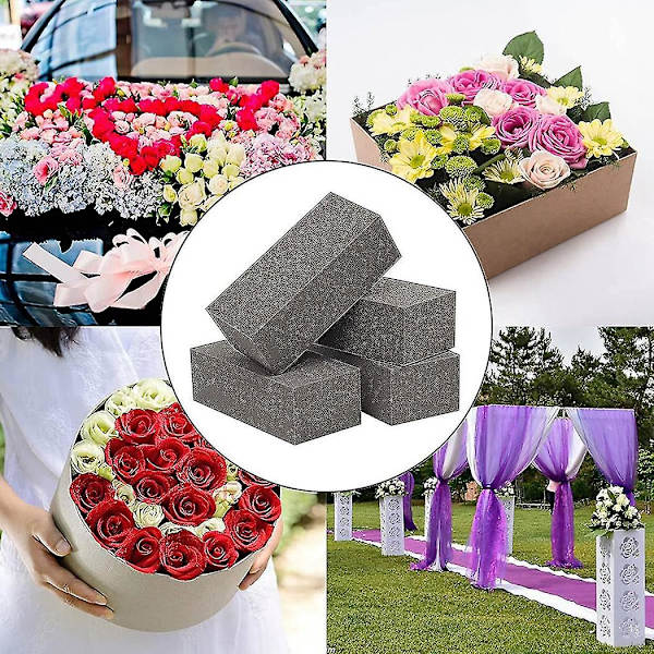 4 stk. Tør Blomster Skum Til Kunstige Blomster Vådt Blomster Skum Mursten Grå Blomsterhandler Styrofoam Blokke Fo