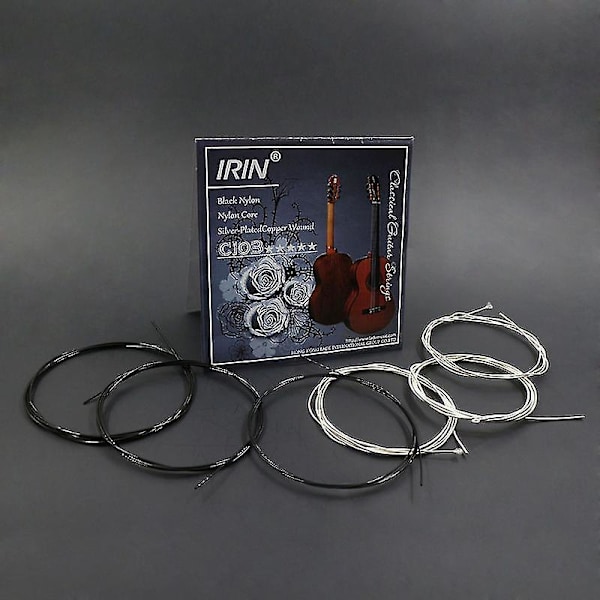 6 stk./sæt (.028-.043) Klassiske guitarstrenge Nylon To farver Normal spænding