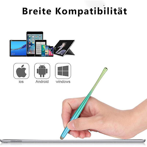 Auleep Input Pen Stylus Touch Pen kosketusnäytölle 2 pakkausta 4 nanokuitu kärjellä Stylus matkapuhelimelle, tableteille, iPadeille, Kindleille (2 pakkausta - monivärinen