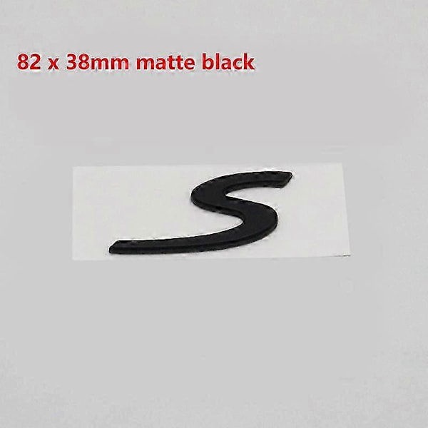 Cayenne-autotarra S-kirjaimellä, takaluukun tarra, nimikilpi, merkki 82 x 38 matte black