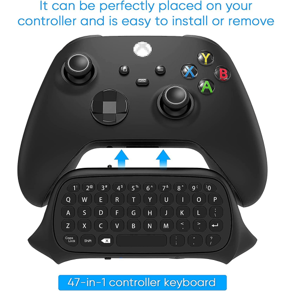 Tastatur til Xbox Series X/S Controller, til Xbox One/S/controller Gamepad, 2.4ghz Mini QWERTY Controller Tastatur Gaming Chatpad med Audio/headset J