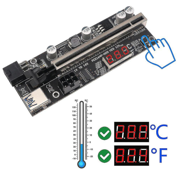 Pci Express Riser Card Pcie Med Temperatur Display Usb 3.0 Adapter For Gruvedrift