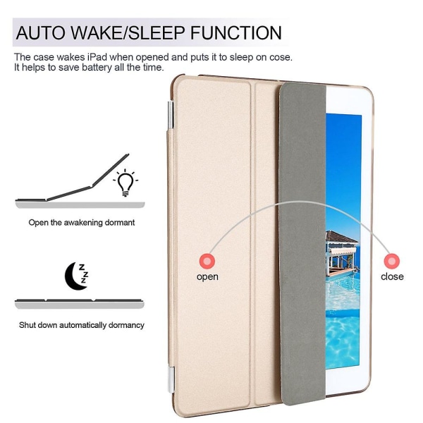 Slim Magnetic Smart Cover Case Auto Wake För Nya Ipad 2017 9.7\" Lokala Guld Storbritannien