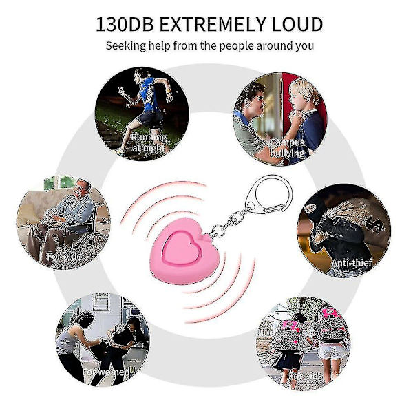 Hätätilanne Tyttö Naisten Turva Hälytykset Itsepuolustus 130 Db Desibelia Led-Valolla Turvallisuus Avaimenperä Pedantti Anti-Wolf