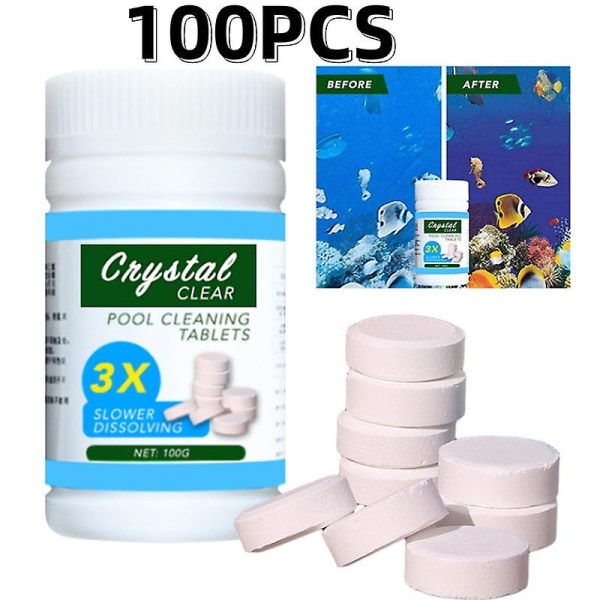 100pcs Chlorine Tablets Multifunction Instant Disinfection For Swimming Pool Tub Spa