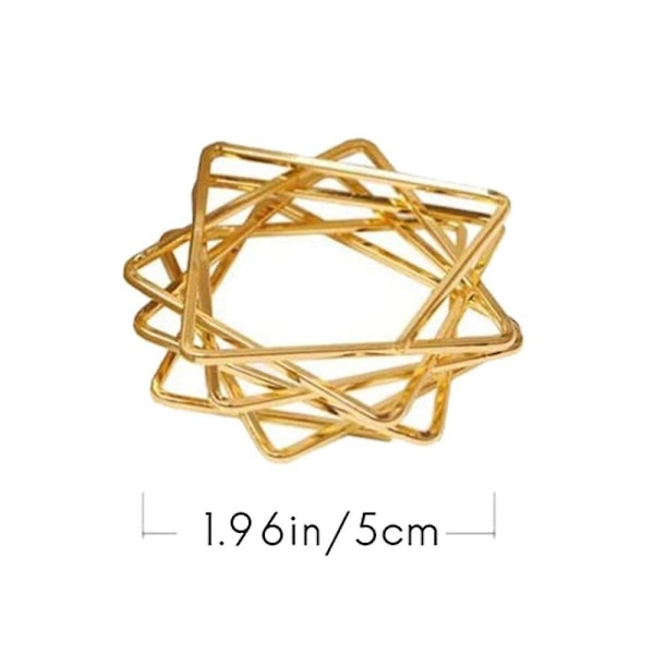 12 stk. Polygon Stjernedesign Servietringe Metal Servietholder til Bryllup Fødselsdagsfest Dekorationer