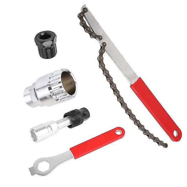 Værktøjssæt til kædepisk Værktøj til fjernelse af cykelkassetter indeholder håndsving-udtrækker - skruenøgle Frihjulskæde Piskfjerner Værktøj til fjernelse af kassette til cykling R