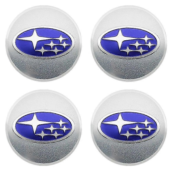4 kpl 56+60 mm auton pyörän navan keskihatut tarrat vanteen peite automerkki embleemi tyyli Subaru STI Impreza Forester XV Tribeca 56mm silver
