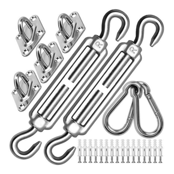 M6 Heavy Duty Solseil Feste Kit, 304 Rustfritt Stål Baldakin Feste Kit Kompatibel Trekant Og Firkant, Tilbehør Kit (m6)
