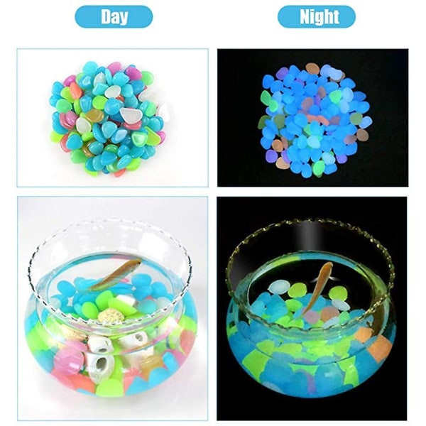 100 stk Glow In The Dark-stein, selvlysende steiner for hage, akvarium, dekor