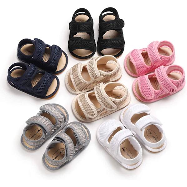 Spädbarn Baby Pojkar Flickor Sommar Strand Andas Athleticsports Anti-halk Sandaler Mjuk Sula Nyfödd Första Walker Spjälsäng Skor b-black 0-6 months infant