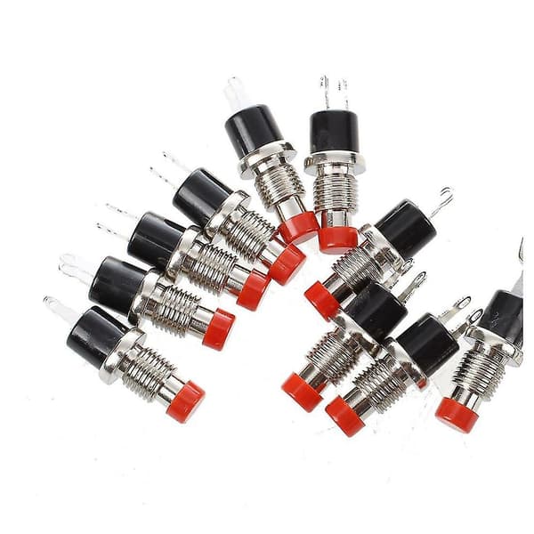 10 stk Rød hette Spst Momentary Mini trykknappbryter DC 50v 0.3a