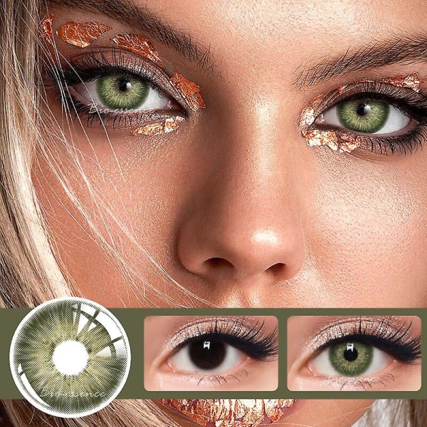Bio-essence 1 par färgade kontaktlinser Naturligt utseende Bruna ögonlinser Gråa kontaktblå linser Snabb leverans Gröna ögonlinser