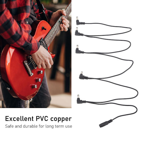 Universell DC-adapterpedalströmförsörjningssplitterkabel - 1 till 5-vägs kedjekoppling