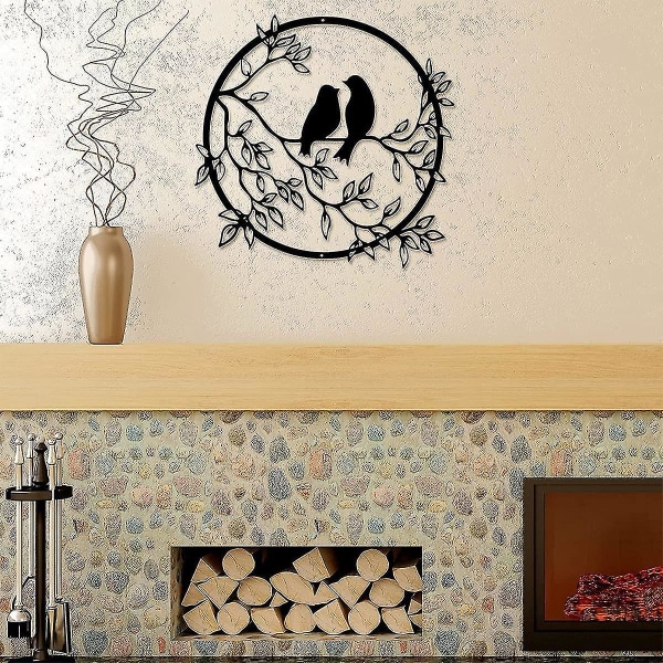 Metallväggkonst Fågel på en gren-fågelvägg Silhuett Fågel-vägg-konst-dekor Vardagsrum Trädgård Sovrum Kontor Hus-väggdekor