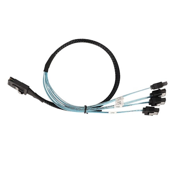 7-pinninen 12 Gbps:n Mini SAS - 4 SATA -kaapeli, 0,5 metriä / 1,6 jalkaa, tinattu kupari, kullattu kosketin, pöytätietokoneen koteloon