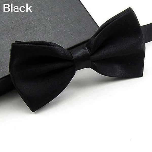 Miesten klassinen yksivärinen rusetti solmio smokki hääjuhla säädettävä rusetti black