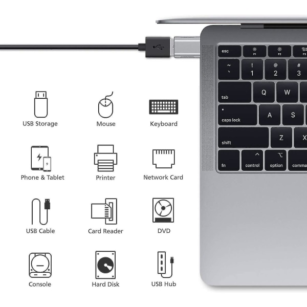USB C - USB sovitin (2 pakkaus), usb-c - USB 3.0 -sovitin, USB -tyyppi-c USB, thunderbolt 3 - naaras USB -sovitin Otg Macbook Pro 2019/2018/2017 ...