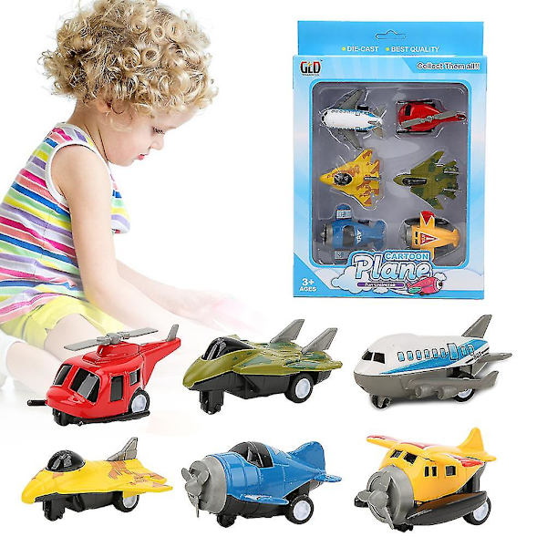 Mini Stimulerende Legering Flyvemaskine Model Sæt, Træk Tilbage Legetøjsfly For Børn Børnegave